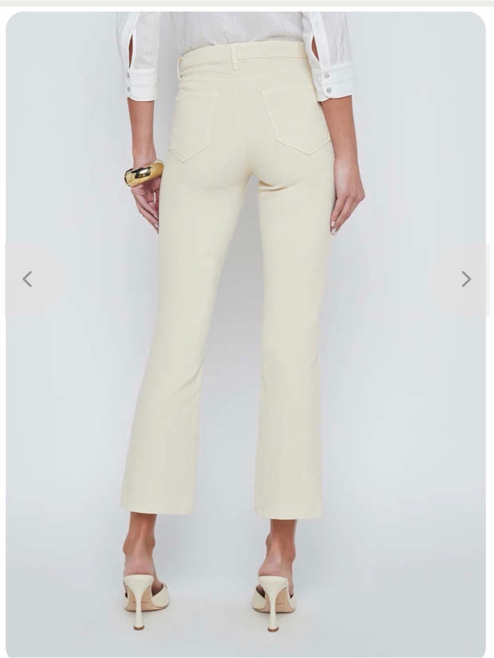 L’agence Mira Cropped Cream Bootcut Jeans - Women's 25 - Picture 2 of 7